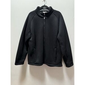 IZOD‎ XL Jacket Thermal Fleece Zipper Pockets With A Bungee Cord Inside Black